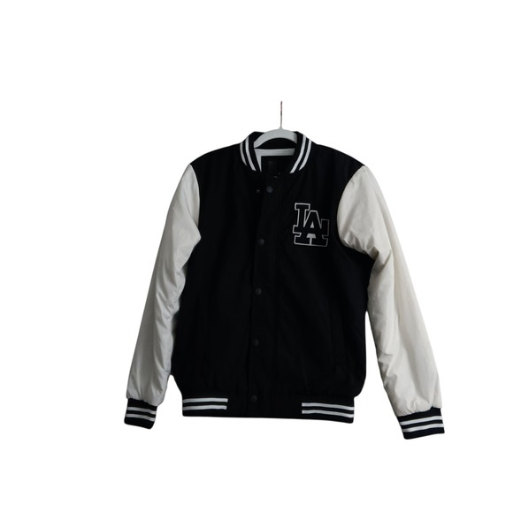 adidas Other - Adidas Los Angeles LA Dodgers Varsity Jacket Black White Mens L Baseball‎
